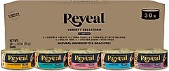 Reveal Fish & Chicken Variety Selection in Broth Grain-Free Flaked Wet Cat Food, 2.47-oz can, case of 30
