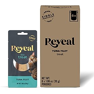 Reveal Tuna Loin Grain-Free Cat Treat, 1.06-oz bag, 6 count