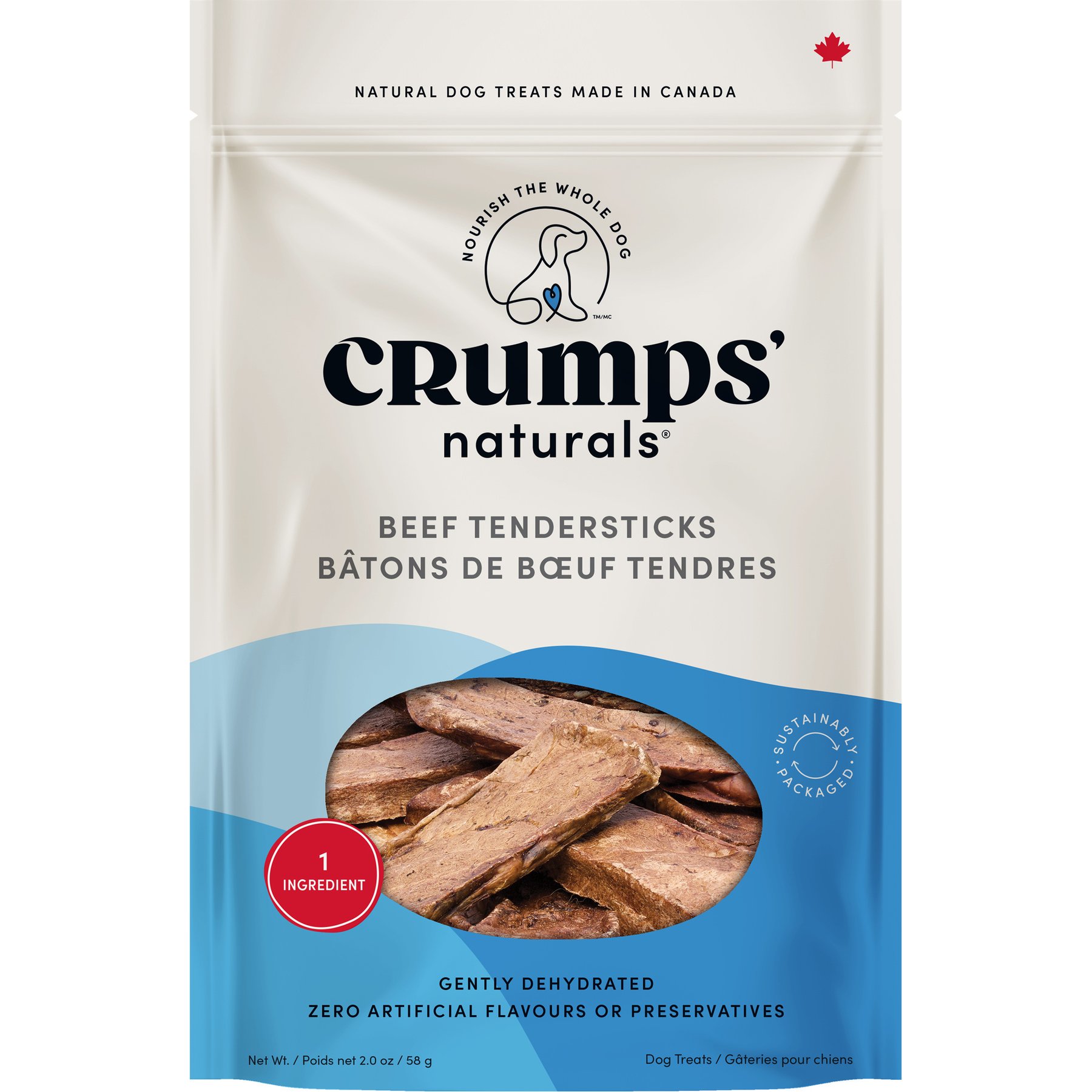 Crumps' Naturals Beef Tendersticks Dog Treats, 2.0-oz bag