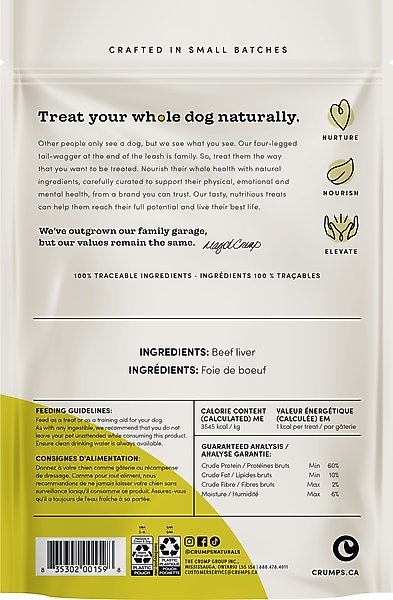 Crumps' Naturals Mini Trainers Freeze-Dried Beef Liver Dog Treats