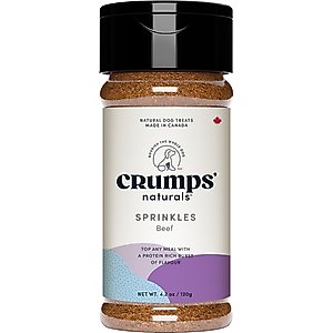 Crumps' Naturals Beef Liver Sprinkles Grain-Free Dog Food Topper, 4.2-oz jar
