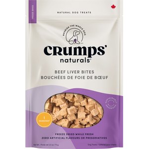 Crumps' Naturals Beef Liver Bites Dog Treats, 2.5-oz bag