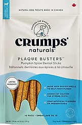 Crumps' Naturals Plaque Busters with Pumpkin Spice Dental Dog Treats, 9.5-oz bag, 10 count