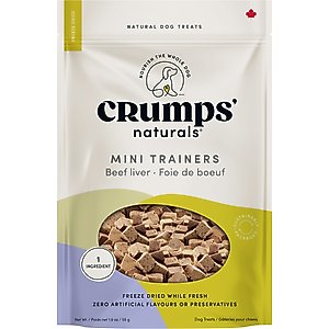 Crumps' Naturals Mini Trainers Freeze-Dried Beef Liver Dog Treats, 1.9-oz bag