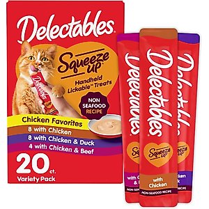 Hartz Delectables Squeeze Up Non-Seafood Variety Pack Lickable Cat Treats, 20 count