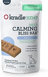 Kradle Bliss Bar Peanut Butter Flavored Soft Bite Calming Broad Spectrum Hemp Extract Health Supplement for Dogs, 2 count