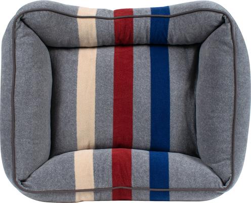 Show full view: Pendleton Cabin Stripe Fleece Kuddler Dog Bed, Cabin Stripe Gray, Medium slide 5 of 10