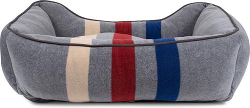 Show full view: Pendleton Cabin Stripe Fleece Kuddler Dog Bed, Cabin Stripe Gray, Medium slide 4 of 10