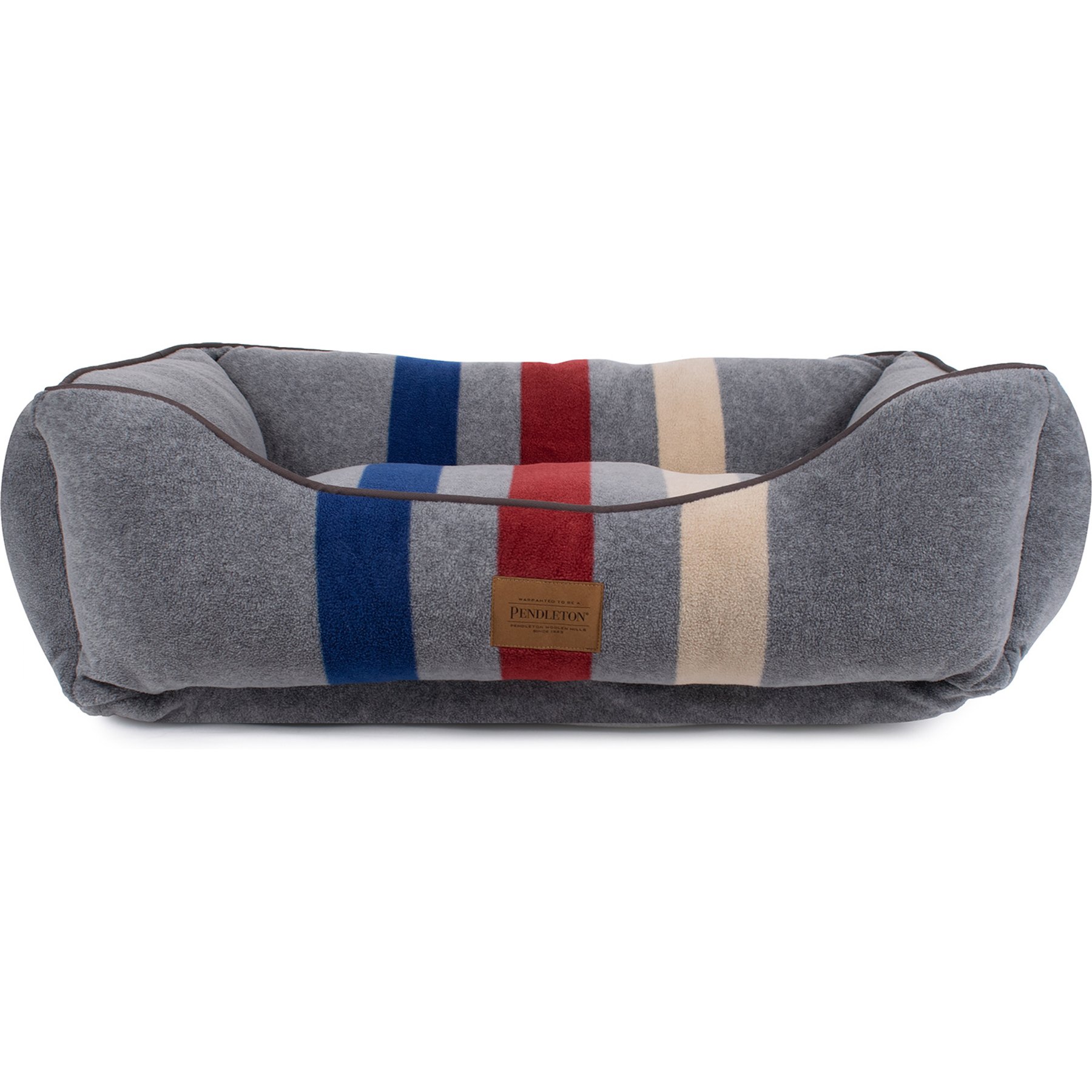 Pendleton Cabin Stripe Fleece Kuddler Dog Bed, Cabin Stripe Gray, Medium: 30 x 24 x 9-in