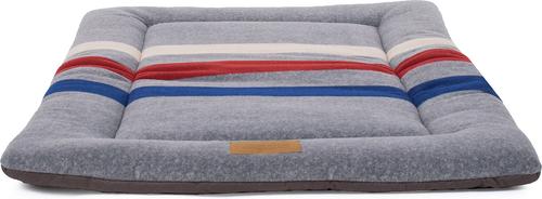 Show full view: Pendleton Fleece Comfort Cushion Dog Bed, Cabin Stripe Gray, Medium slide 3 of 8