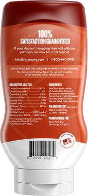 Show full view: Furvor Beef, Chicken & Mobility Bone Broth Dog Food Topper, 16-oz bottle, 3 count slide 10 of 13