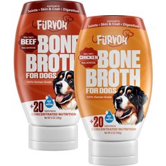 Furvor Beef & Chicken Bone Broth Topper for Dogs, 12-oz bottle, 2 count