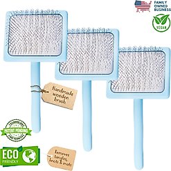 Flying Pawfect Flat Dog Brush, 3 count