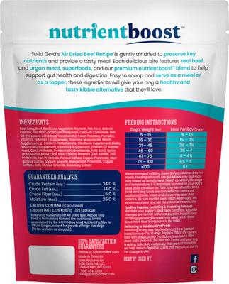 Show full view: Solid Gold Complete & Balanced Beef Recipe Air Dried Dog Food Topper, 2-lb pouch slide 10 of 11