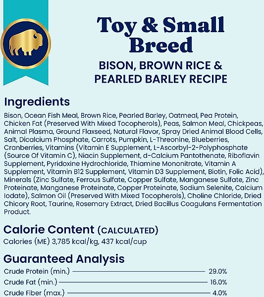 Show full view: Solid Gold Toy & Small Breed Gut Health Real Bison & Brown Rice Whole Grain Dry Dog Food, 11-lb bag slide 10 of 12