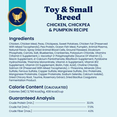 Show full view: Solid Gold Toy & Small Breed Gut Health Real Chicken, Chickpea & Pumpkin Grain-Free Dry Dog Food, 3.75-lb bag slide 10 of 12