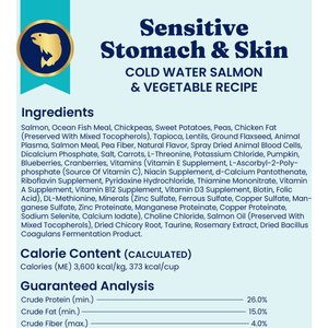 Solid Gold Sensitive Stomach Gut Health Cold Water Salmon & Vegetable Recipe Grain-Free Dry Dog Food for Medium & Large Dogs, 22-lb bag