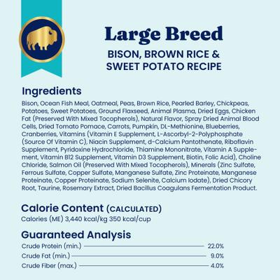 Show full view: Solid Gold Large Breed Gut Health Real Bison & Brown Rice Whole Grain Dry Dog Food, 11-lb bag slide 10 of 12