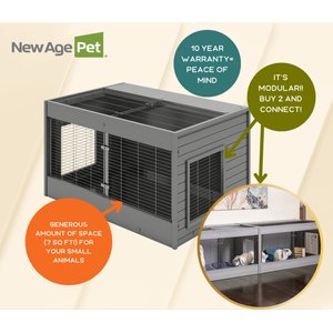 New Age Pet ECOFLEX Cozy Critter Connect-A-Hutch Modular Small Pet Hutch, Grey