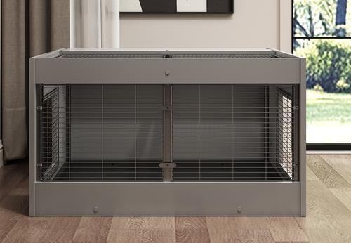 Show full view: New Age Pet ECOFLEX Cozy Critter Connect-A-Hutch Modular Small Pet Hutch, Grey slide 2 of 12