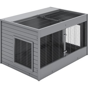 New Age Pet ECOFLEX Cozy Critter Connect-A-Hutch Modular Small Pet Hutch, Grey