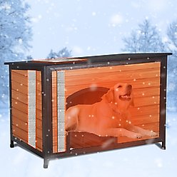 FunXplore Outdoor 6-Sided Dog Kennel, Brown, 43.3-in