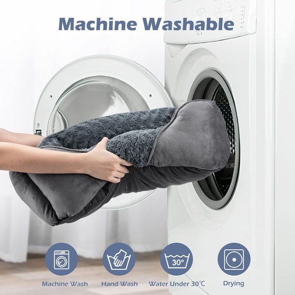 Show full view: Invenho Orthopedic Washable Dog Bed with Anti-Slip Bottom, Grey, Medium slide 6 of 8