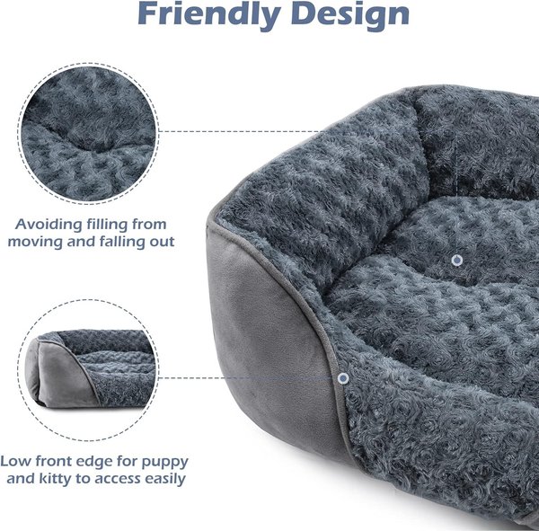 Show full view: Invenho Orthopedic Washable Dog Bed with Anti-Slip Bottom, Grey, Medium slide 5 of 8