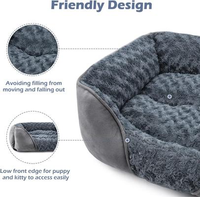 Show full view: Invenho Orthopedic Washable Dog Bed with Anti-Slip Bottom, Grey, Medium slide 6 of 9