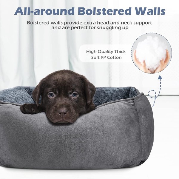 Show full view: Invenho Orthopedic Washable Dog Bed with Anti-Slip Bottom, Grey, Medium slide 2 of 8