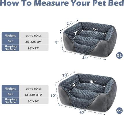 Show full view: Invenho Orthopedic Washable Dog Bed with Anti-Slip Bottom, Grey, XX-Large slide 4 of 9