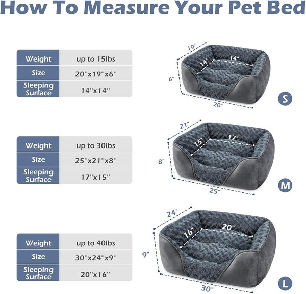 Show full view: Invenho Orthopedic Washable Dog Bed with Anti-Slip Bottom, Grey, Medium slide 3 of 8