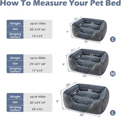 Show full view: Invenho Orthopedic Washable Dog Bed with Anti-Slip Bottom, Grey, Medium slide 4 of 9