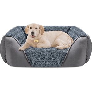 Invenho Orthopedic Washable Dog Bed with Anti-Slip Bottom, Grey, Large