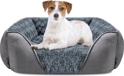 Invenho Orthopedic Washable Dog Bed with Anti-Slip Bottom, Grey, 25 x 21 x 8-in