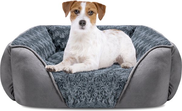 Show full view: Invenho Orthopedic Washable Dog Bed with Anti-Slip Bottom, Grey, Medium slide 1 of 8
