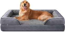 Invenho Waterproof Orthopedic Couch Dog Bed with Washable Removable Cover, Grey, 42 x 32 x 6.5-in