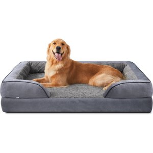 Invenho Waterproof Orthopedic Couch Dog Bed with Washable Removable Cover, Grey, Large