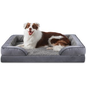 Invenho Waterproof Orthopedic Couch Dog Bed with Washable Removable Cover, Grey, Medium