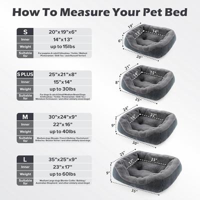 Show full view: Invenho Orthopedic Washable Dog & Cat Bed, Grey, Large slide 5 of 10