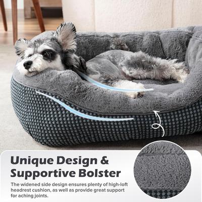 Show full view: Invenho Orthopedic Washable Dog & Cat Bed, Grey, Large slide 4 of 10