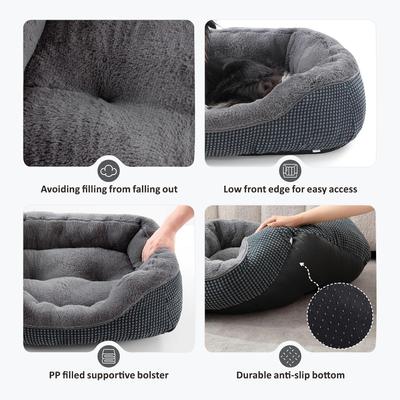 Show full view: Invenho Orthopedic Washable Dog & Cat Bed, Grey, Large slide 3 of 10