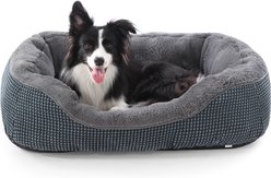 Invenho Orthopedic Washable Dog & Cat Bed, Grey, 30 x 24 x 9-in