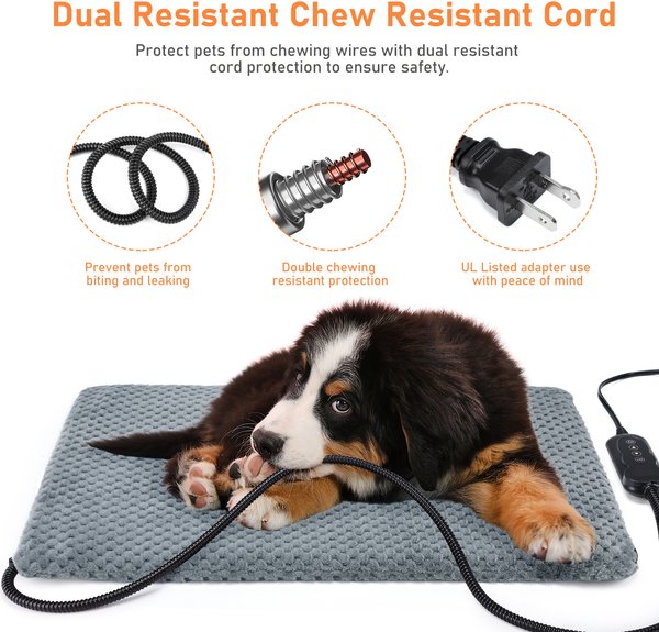 Show full view: Invenho Heated Dog & Cat Bed, Grey, Medium slide 2 of 7