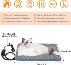 Invenho Heated Dog & Cat Bed, Grey, Small slide 2 of 7