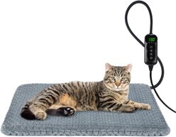 Invenho Heated Dog & Cat Bed, Grey, 18 x 16 x 1-in