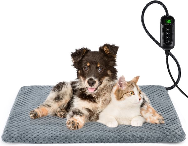 Show full view: Invenho Heated Dog & Cat Bed, Grey, Medium slide 1 of 7