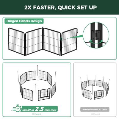 Show full view: FXW Instant Outdoor Dog Playpen, Black, 24-in, 8-panel slide 3 of 8