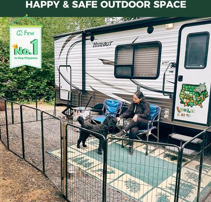 Show full view: FXW Instant Outdoor Dog Playpen, Black, 40-in, 16-panel slide 2 of 7