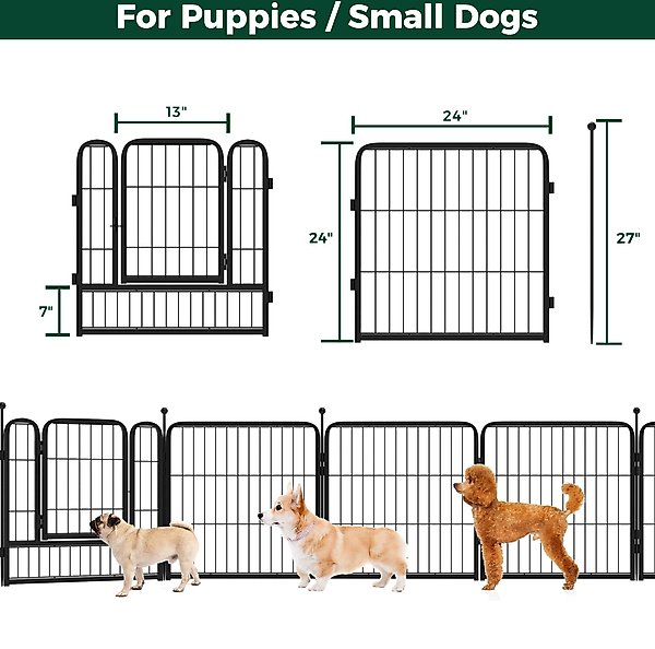 Show full view: FXW Instant Outdoor Dog Playpen, Black, 24-in, 8-panel slide 6 of 8